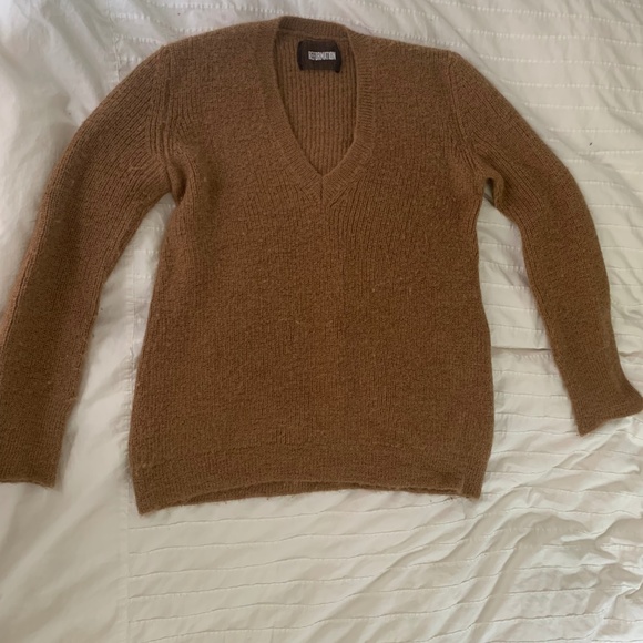 Reformation Alpaca Wool Sweater in Camel - Picture 2 of 4